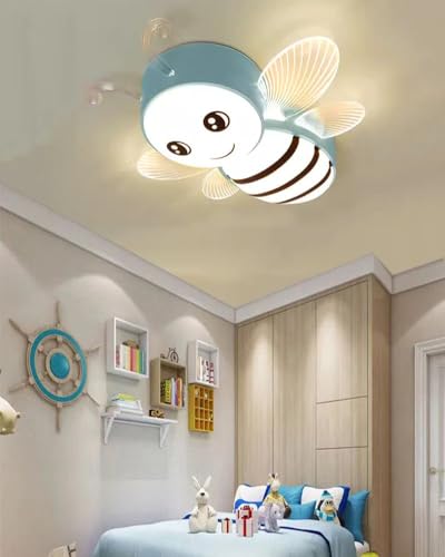 LED Kinderzimmerlampe Dimmbar Deckenleuchte 36W Schlafzimmerlampe Deckenlampe Jungen Mädchen Zimmer Deko Decke Lampe Modern Acryl Design für Wohnzimmer Esszimmer Schlafzimmer Kinderzimmer 60CM (Blau) von XIANHE