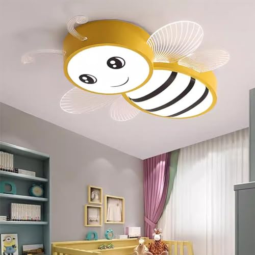 LED Kinderzimmerlampe Dimmbar Deckenleuchte 36W Schlafzimmerlampe Deckenlampe Jungen Mädchen Zimmer Deko Decke Lampe Modern Acryl Design für Wohnzimmer Esszimmer Schlafzimmer Kinderzimmer 60CM (Gelb) von XIANHE