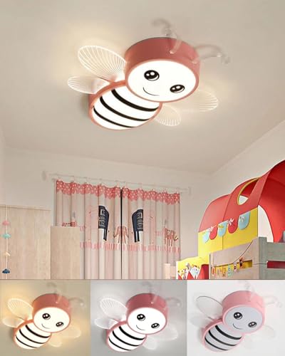 LED Kinderzimmerlampe Dimmbar Deckenleuchte 36W Schlafzimmerlampe Deckenlampe Jungen Mädchen Zimmer Deko Decke Lampe Modern Acryl Design für Wohnzimmer Esszimmer Schlafzimmer Kinderzimmer 60CM (Rosa) von XIANHE