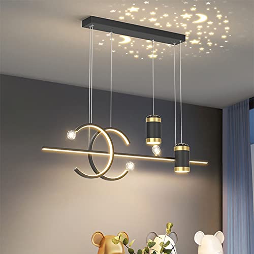 LED Pendelleuchte Esstisch Hängelampe Esszimmerlampe Dimmbar Esszimmer hängend Lampe 45W Modern Design Decke Deko Esstischlampe Hängeleuchte mit Fernbedienung für Wohnzimmer Küchenlampe (Schwarz) von XIANHE