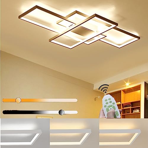 XIANHE Deckenlampe LED Deckenleuchte Dimmbar mit Fernbedienung 60W Wohnzimmerlampe Modern Design Schlafzimmerlampe Küchenlampe für Schlafzimmer Esszimmer Wohnzimmer Arbeitszimmer (Weiß, 80cm) von XIANHE