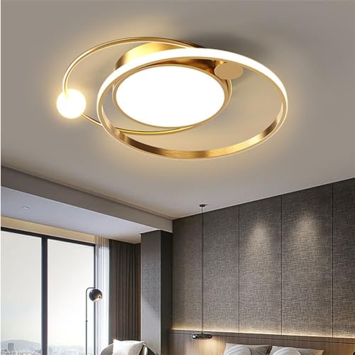 XIANHE Deckenlampe Wohnzimmerlampe LED Deckenleuchte Dimmbar 3000k-6500k Rund Gold mit Fernbedienung 30W Acryl Lampenschirm Design Decke Lampen für Schlafzimmer Wohnzimmer Esszimmer küchen (Gold) von XIANHE