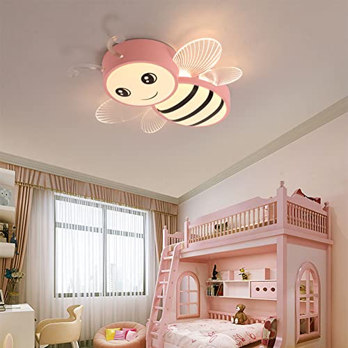 XIANHE LED Deckenleuchte Dimmbar Kinderzimmer Decken Lampen, mit Fernbedienung 55W Kinderzimmerlampe Schlafzimmer Deko Decke Leuchte Jungen Mädchen Zimmer Deckenlampe Acryl-schirm Design (rosa) von XIANHE