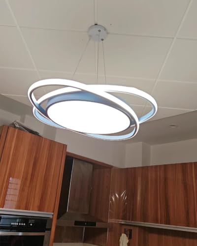 XIANHE LED Pendelleuchte Esstischlampe Dimmbar Hängeleuchte 58W Esszimmerlampe Modern Design Pendellampe Höhenverstellbar küchenlampe hängend für Küche Wohnzimmer Schlafzimmer Flur Lampe (Blau, 52cm) von XIANHE