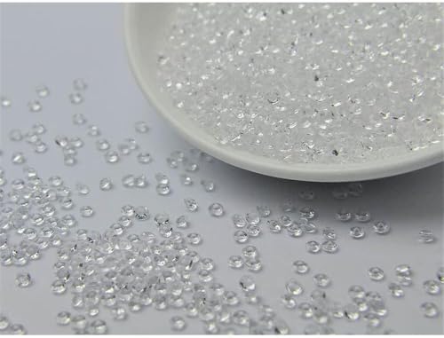 XIANMY Transparente Streukristalle für Hochzeitstisch, Mini-Acryl-Diamanten, Perlen für Vasen, Glas, Tischdekoration, Weiß, 3 mm, 10.0000 Stück von XIANMY