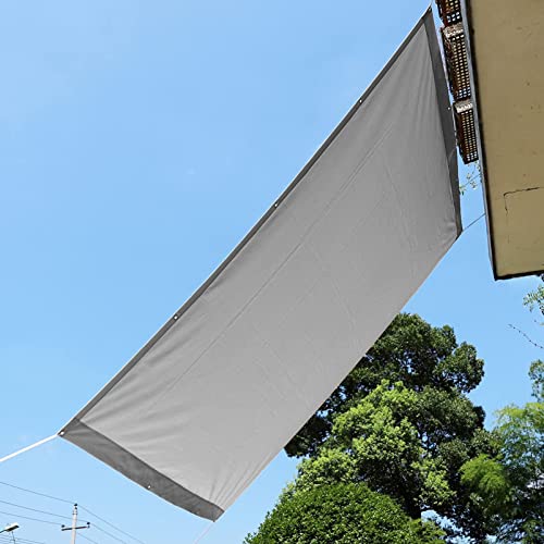 XIANPING Sonnensegel Rechteckig 0.8x3M Uv-Schutz Reißfestigkeit Sonnensegel Wasserdicht mit Zubehör Hochwertigem Polyester für Outdoor Garten Terrasse Balkon, Hellgrau von XIANPING