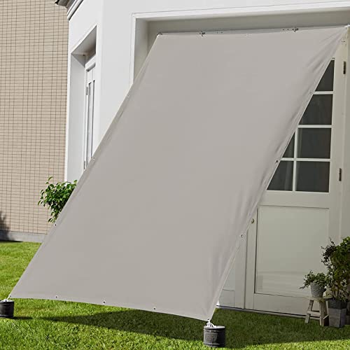 XIANPING Sonnensegel Rechteckig 1.8M x 4M Wetterschutz Wasserabweisend Sonnensegel Quadrat mit Zubehör Hochwertigem Polyester für Outdoor Garten Terrasse Balkon, Hellgrau, 21932 von XIANPING