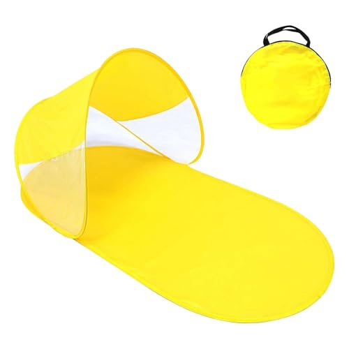 Strandmuschel Pop Up, Popup Strandmuschel, Faltbar Strand Muschel Baby, Windschutz Strandzelt, Automatisches Zelt, Baby Strandmuscheln Kleines Packmaß (Yellow, A) von XIANUOJI
