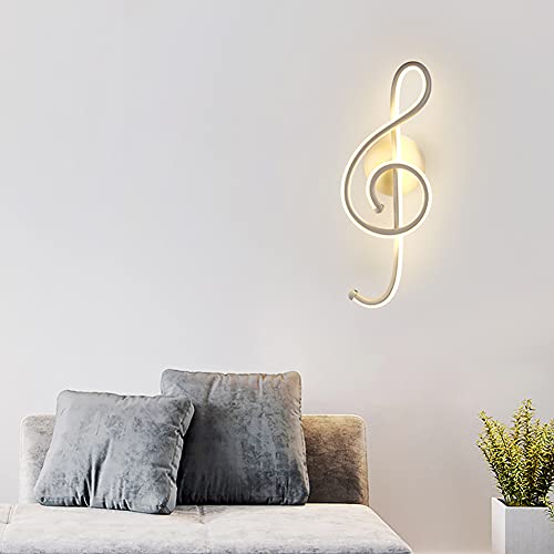 XIANXIAN LED-Wandleuchte mit Musiknoten aus Metall Spiralförmiges Nachtlicht am Bett for Büro Schlafzimmer Wohnzimmer Party von XIANXIAN