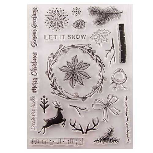 Kranz Silikon Klarer Dichtungsstempel DIY Scrapbooking Prägung Fotoalbumkunst DIY Klar Silikonstempel Clear Stamp, Transparent Silikonstempel, Für DIY Karte/Scrapbooking/Fotoalbum von XIANZI