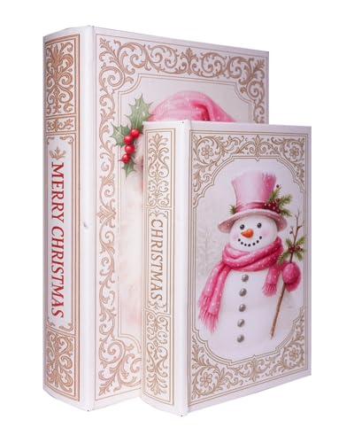 XIAOAIKA Weihnachten Deko Holz Buchbox 2er Set - Vintage Faux Buchboxen mit Ledereinband, geheime Aufbewahrung mit Magnetverschluss, Urlaub Geschenkbox für Home Office Bücherregal Dekor XIAOAIKA Weihnachten Deko Holz Buchbox 2er Set - Vintage Faux Buchboxen mit Ledereinband, geheime Aufbewahrung mit Magnetverschluss, Urlaub Geschenkbox für Home Office Bücherregal Dekor von XIAOAIKA
