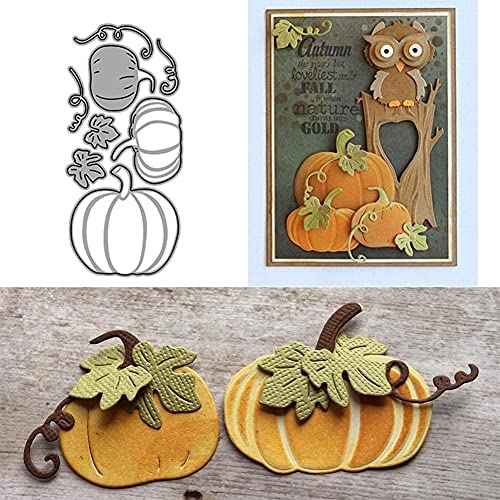 xiaoba Halloween-Kürbis-Metall-Stanzformen, Kürbis-Blumen-Blatt-Buchstaben-Karten-Stanzformen, Kürbis-Hexe-Geist, Stanzschablonen, Vorlagenformen für DIY, Scrapbooking, Album, Kunsthandwerk, Silber von XIAOBA