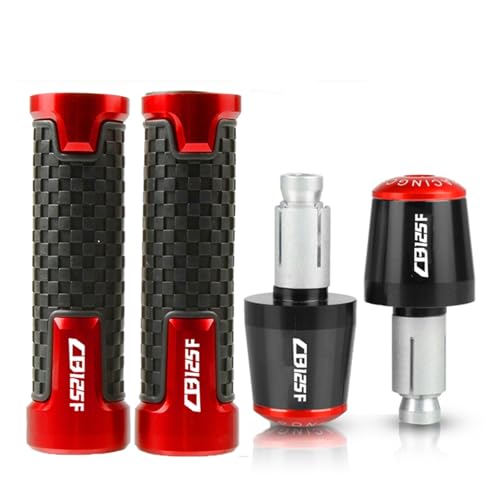 22mm Motorrad Lenkergriffe Lenkergriff Enden Stecker Für HONDA CB125F CB 125F CB 125 F 2015-2025(Red black red) von XIAOCE