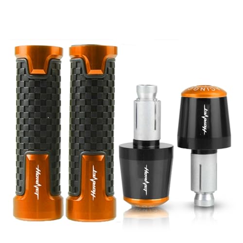 22mm Motorrad Lenkergriffe Lenkergriff Endstopfenkappe Für HONDA CB599 CB600F HORNET CB 599 600 F 2019-2025 2024 2023(Orange black orange) von XIAOCE