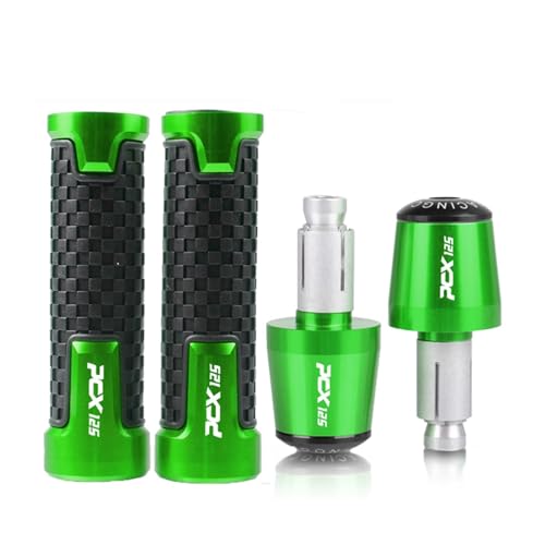 7/8 ''22mm CNC Motorrad Lenkergriffe Lenkergriff Enden Kappe Stecker Für HONDA PCX125 PCX 125 2018 2019 2020 2021 Alle Jahre(Green green black) von XIAOCE