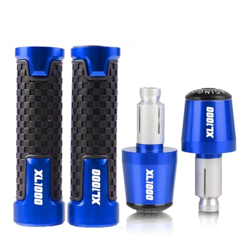 7/8 ''22mm Motorrad Handgriffe Lenker Lenker Grip Endstopfen Für HONDA XL1000 V/VARADERO XL 1000 2020-2025(Blue blue black) von XIAOCE
