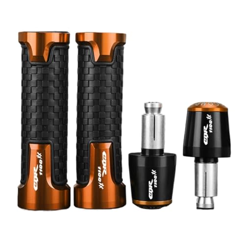 FÜR Honda CBR1100XX BLACKBIRD CBR1100 XX CBR 1100 XX 2007-2025 Motorrad Griffe Bar End Plugs Griff Lenker Stecker End Kappe Grip(Orange black orange) von XIAOCE