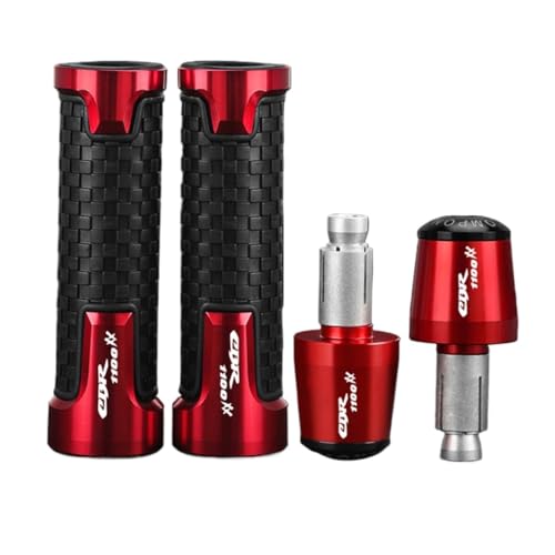 FÜR Honda CBR1100XX BLACKBIRD CBR1100 XX CBR 1100 XX 2007-2025 Motorrad Griffe Bar End Plugs Griff Lenker Stecker End Kappe Grip(Red red black) von XIAOCE