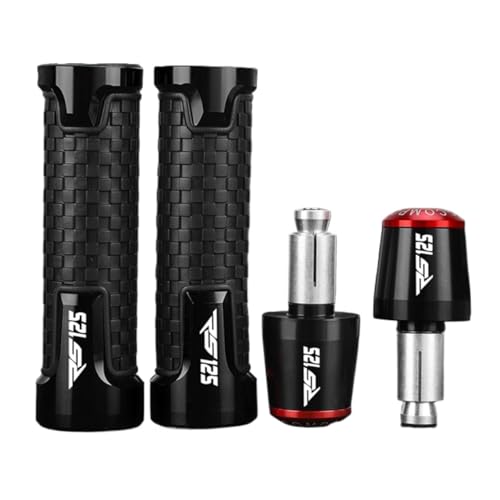 Für Aprilia RS125 RS 125 2018-2025 2024 2023 2022 2021 Motorrad Accessoreis Lenker Griffe Griff Bar Grip Ende Stecker(Black black red) von XIAOCE
