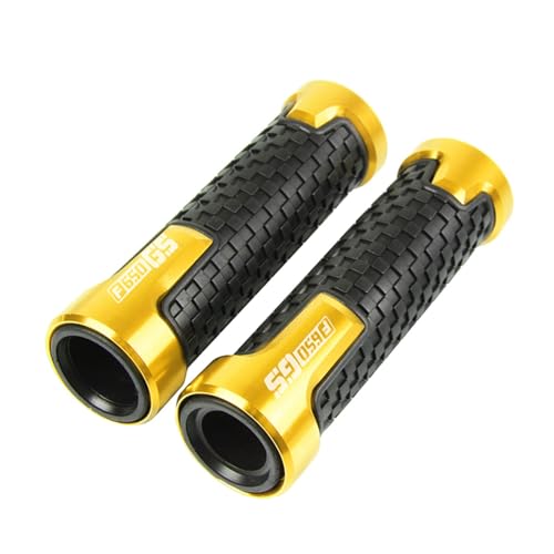 Für BMW F800R F800 R Motorrad Gummi Hand Lenker Girps Motorrad Zubehör 7/8 22mm CNC Griff Bar Grip(GOLD) von XIAOCE