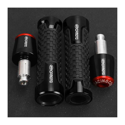 Für CFMOTO CF MOTO 250CL-X 700CL-X 700 CLX 800NK 800MT 400NK 650NK ABS Motorrad Lenker Griffe Griff Bar Grip Enden Kappe Stecker(Black black red) von XIAOCE