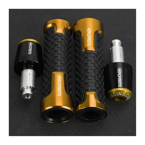Für CFMOTO CF MOTO 250CL-X 700CL-X 700 CLX 800NK 800MT 400NK 650NK ABS Motorrad Lenker Griffe Griff Bar Grip Enden Kappe Stecker(Gold gold black) von XIAOCE