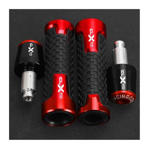 Für CFMOTO CF MOTO CLX700 CL-X700 CLX 700 CL-X SPORT 2021 2022 2023 2024 Motorrad Lenker Griffe Griff Bar Grip end Kappe Stecker(Red black red) von XIAOCE