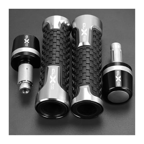 Für CFMOTO CF MOTO CLX700 CL-X700 CLX 700 CL-X SPORT 2021 2022 2023 2024 Motorrad Lenker Griffe Griff Bar Grip end Kappe Stecker(Sliver sliver) von XIAOCE