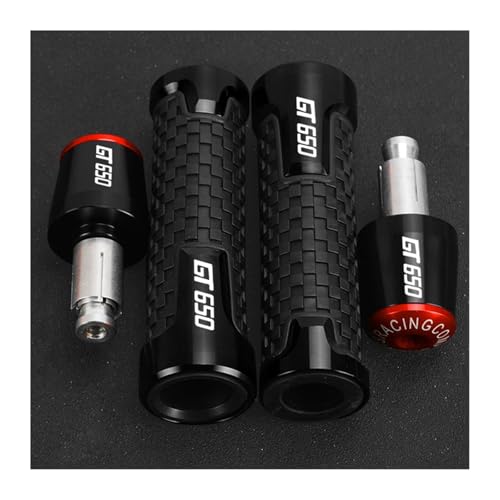 Für CFMOTO CF MOTO GT650 GT 650 2017-2025 Motorrad Lenker Griffe Hand Griff Bar Grip Enden Kappe Stecker(Black black red) von XIAOCE