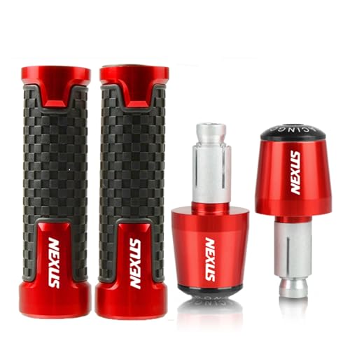 Für GILERA Nexus 125 250 300 500 E3 GP800 GP850 2018-2025 7/8'' 22mm Motorrad Griff Bar Griffe Lenker Grip Enden(Red red black) von XIAOCE