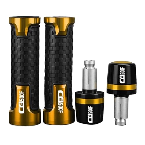 Für HONDA CB500F CB 500F CB500 F 2016-2025 Motorrad Lenker Griffe Griff Bar Ends Kappe Anti Vibration Silder Stecker(Gold gold) von XIAOCE