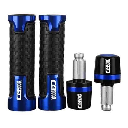 Für HONDA CB500X CB500 X CB 500X 2013-2024 2023 2022 Motorrad Lenker Griffe Griff Bar Ends Kappe Anti Vibration silder Stecker(Blue blue) von XIAOCE