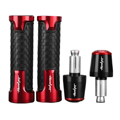 Für HONDA CB599 CB600F HORNET CB 599 600 F 2020-2025 Motorrad Griff Bar Griffe Lenker Grip Ende Stecker Kappe(Red black red) von XIAOCE