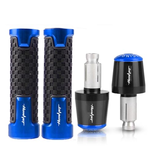 Für HONDA CB919 Cb900f Hornet CB 919 CB 900 F 2008-2025 22mm Motorrad Griff Bar Griffe Lenker Grip Enden Stecker Kappe(Blue black blue) von XIAOCE