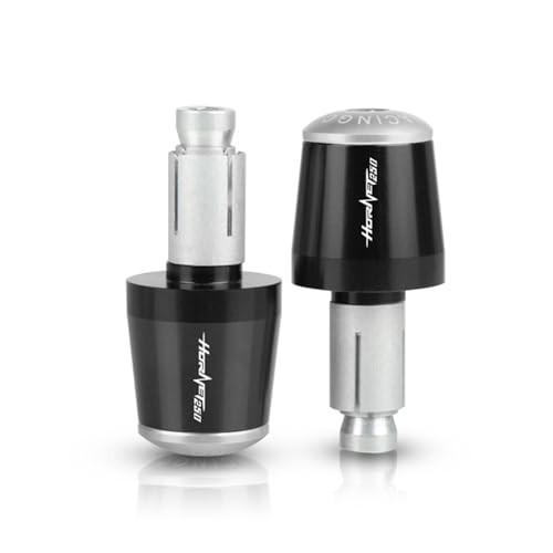 Für HONDA HoRnet 250 HoRnet250 7/8'' 22mm Motorrad Zubehör Handgriffe Lenker Lenker Grip Enden Stecker(Black sliver) von XIAOCE