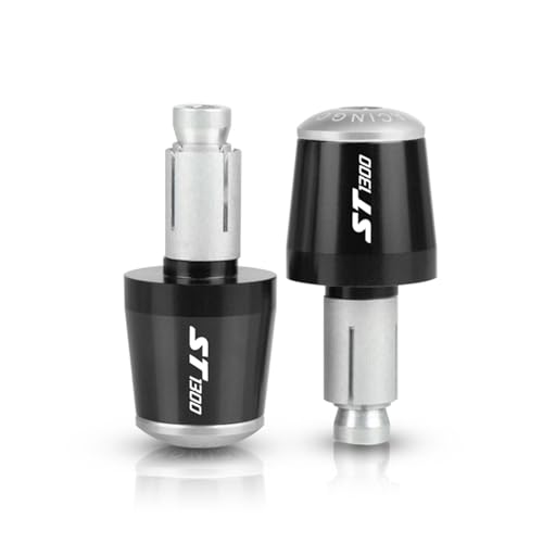 Für HONDA ST1300 EINE ST 1300 2013-2025 7/8'' 22mm CNC Motorrad Handgriffe Griff Bar Lenker Grip End Stecker(Black sliver) von XIAOCE