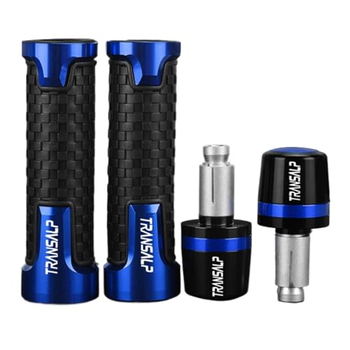 Für Honda TRANSALP 600 XL700V 700 XL 650 VY/V1-V7 Transalp Motorrad Lenker Griffe Griff Bar Ends Anti Vibration Silder Stecker(Blue blue) von XIAOCE