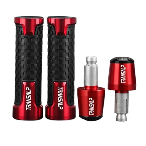 Für Honda TRANSALP 600 XL700V 700 XL 650 VY/V1-V7 Transalp Motorrad Lenker Griffe Griff Bar Ends Anti Vibration Silder Stecker(Red red black) von XIAOCE