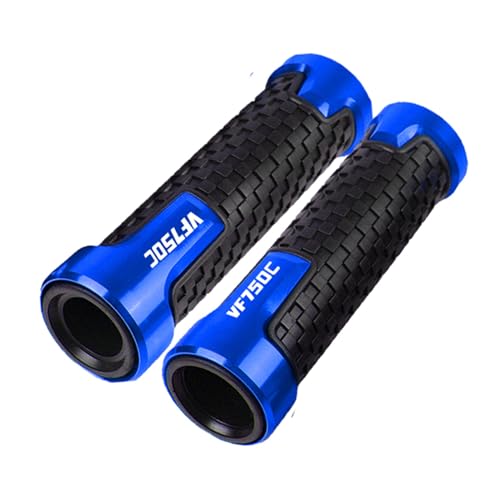Für Honda VF 750 C VF 750C VF750C Magna 2019-2025 7/8'' 22mm Motorrad Handgriffe Griff Bar Lenker Grip Enden Stecker(BLAU) von XIAOCE
