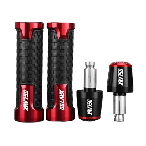Für Honda XRV750 XRV 750 LY Africa Twin Motorradzubehör Lenkergriffe Endgriff Bar Ends Kappenstecker(Red black red) von XIAOCE