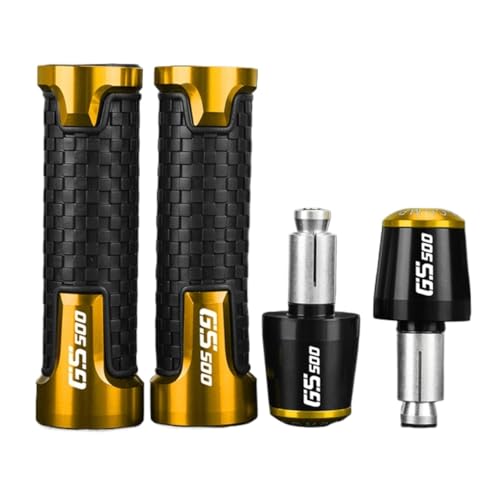 Für SUZUKI GS500 GS 500 GS500E/F 2018-2025 Motorrad Zubehör Lenker Handgriffe Griff Bar End Kappe(Gold black gold) von XIAOCE