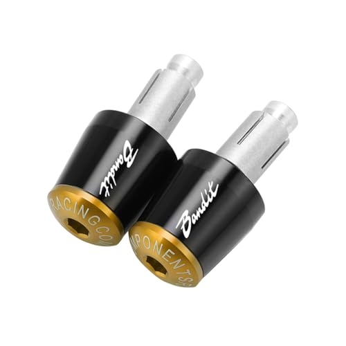 Für SUZUKI GSF 250 600 600S 650 650S 650N 1200 1250 Bandit 650S Motorrad CNC Lenker Griffe Hand griff Bar Kappe End Kappe Stecker(Black gold) von XIAOCE
