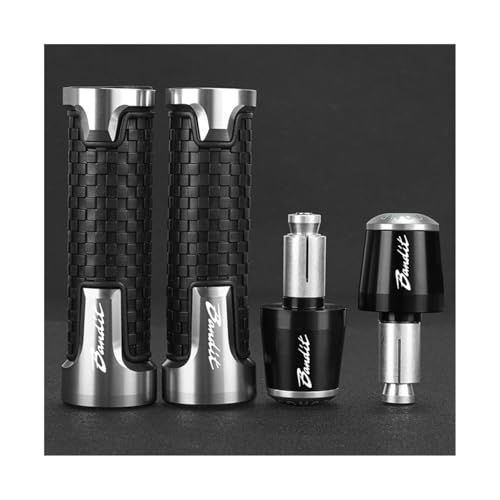 Für SUZUKI GSF 650 BANDIT GSF650S GSF650N Bandit 650 S/N 2005-2024 2023 2022 Motorrad Lenker Griffe Griff bar End Kappe Stecker(Sliver black sliver) von XIAOCE