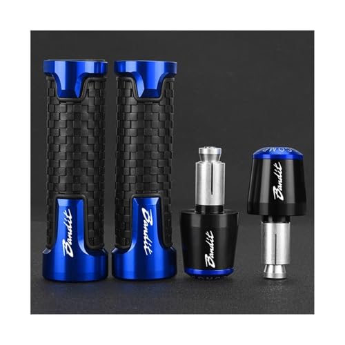 Für SUZUKI GSF600/S BANDIT GSF 600 Bandit 600S 2010-2024 2023 2022 7/8 "22MM Motorrad lenker Griffe Griff Bar End Kappe Stecker(Blue black blue) von XIAOCE