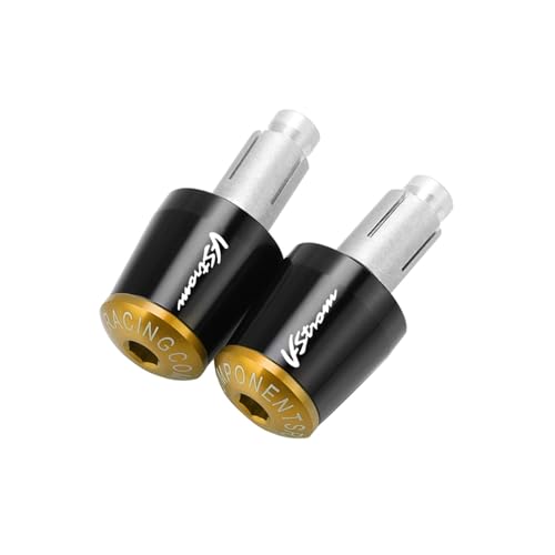 Für Suzuki DL1000 V-STROM 1000 1000xt 2002-2025 7/8 "22MM Motorrad Lenker Griffe Griff Bar Ends Kappe Stecker(Black gold) von XIAOCE