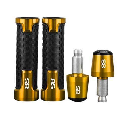 Für Suzuki GSX8S GSX-8S GSX 8S 2023-2025 Motorrad Accessoreis Lenkergriffe Lenkergriff Ende Anti Vibration Steckerkappe(Gold gold black) von XIAOCE