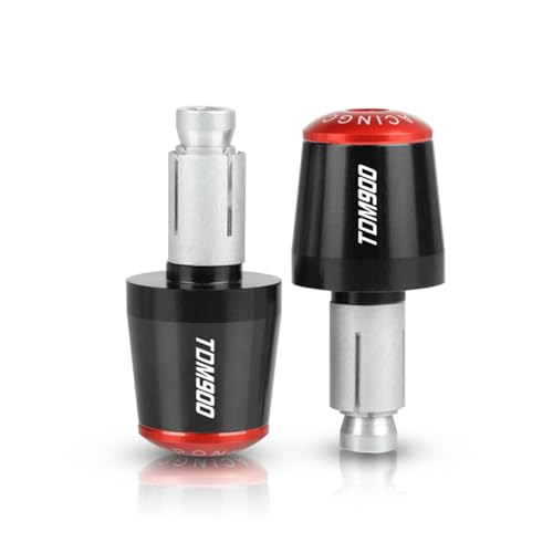 Für YAMAHA TDM900 TDM 900 2004-2025 Motorrad 7/8'' 22mm Hand Griff Griffe Lenker Grip Enden Stecker(Black red) von XIAOCE
