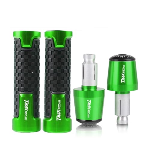 Für YAMAHA TMAX560 TMAX T-MAX 560 DX TECH MAX ABS Motorrad 7/8'' 22mm CNC Hand Griff Griffe Lenker Grip Enden Stecker(Green green) von XIAOCE