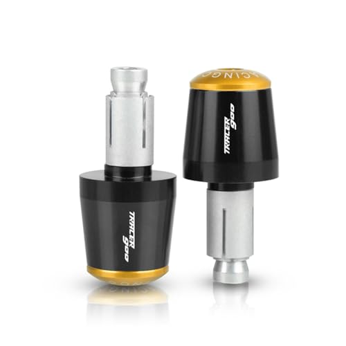 Für YAMAHA TRACER 900 2018-2024 TRACER900 ABS Motorrad 7/8'' 22mm Gummi Hand Griff Griffe Lenker Grip Enden Stecker(Black gold) von XIAOCE