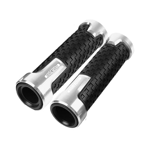 Für YAMAHA XSR 900 XSR900 ABS 2016-2025 Motorrad 7/8'' 22mm CNC Hand Griff Griffe Lenker Grip End Stecker(Silber) von XIAOCE